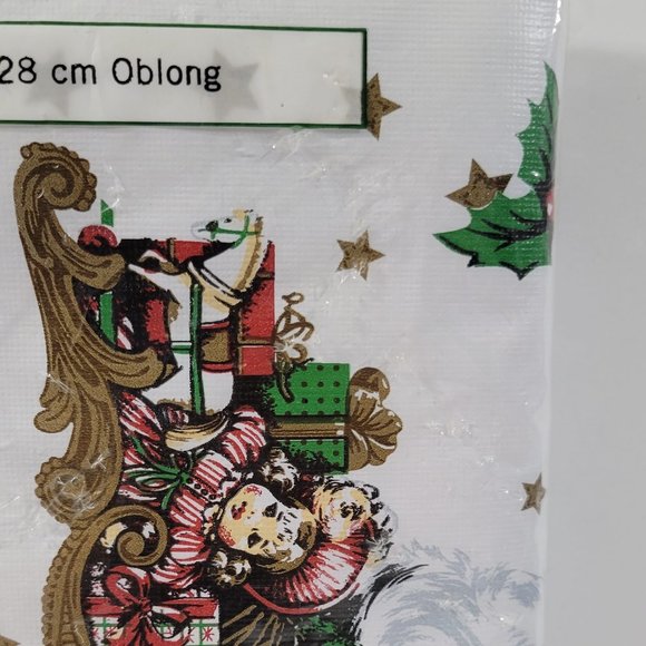 Town & Country Holiday Vinyl Tablecloth ~ Oblong 52 x 90” - Seasons Greetings - Picture 3 of 5